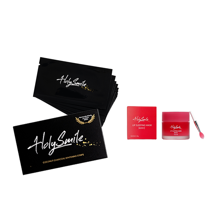 Paquete de tiras blanqueadoras & bálsamo labial