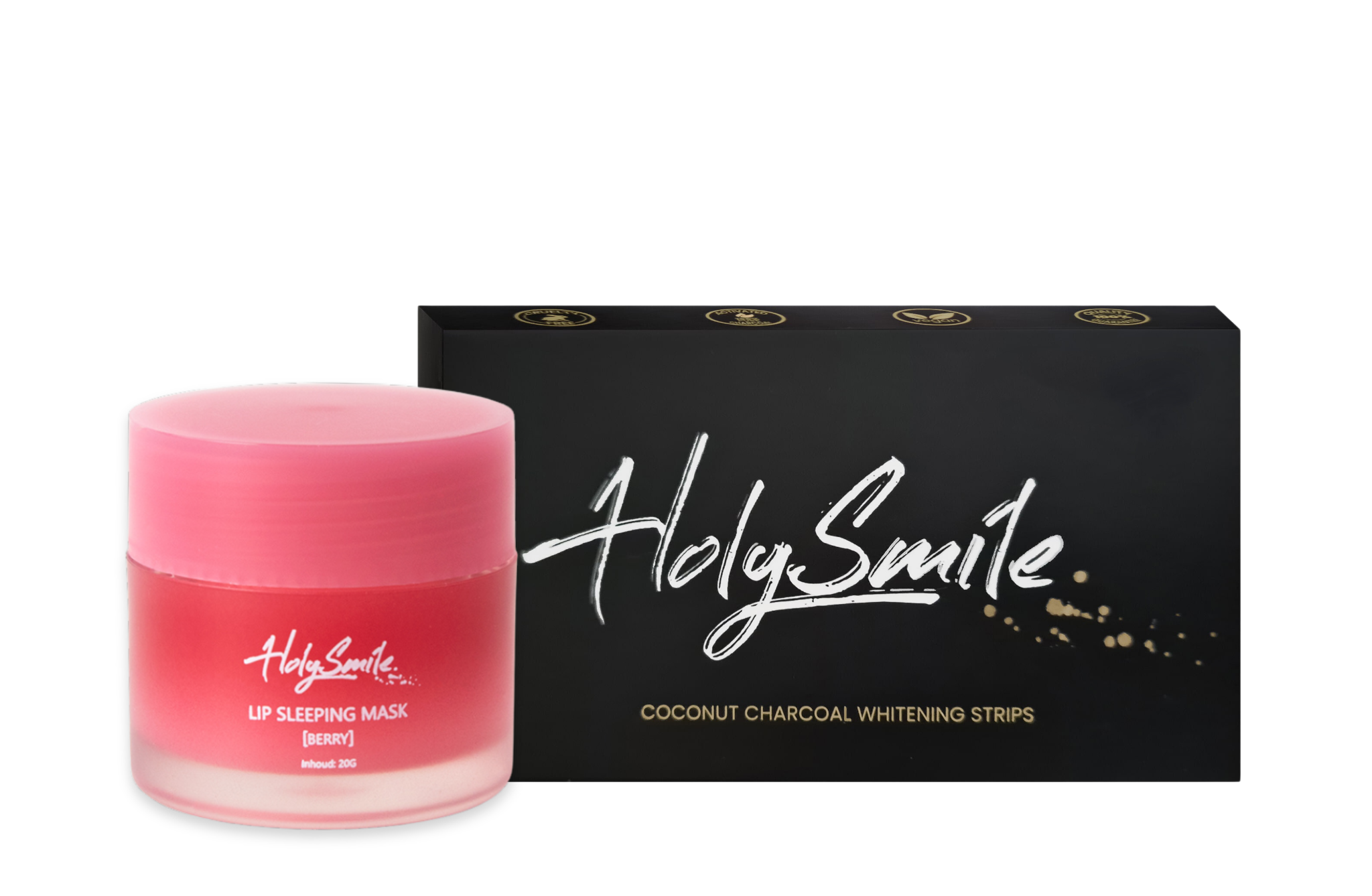 Paquete de tiras blanqueadoras & bálsamo labial